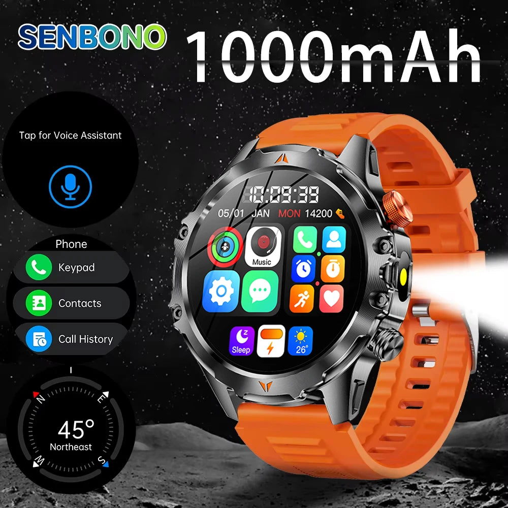 SENBONO V75 Unisex Smartwatch TFT Display IP68 Waterproof 11-30 Days Battery Life Heart Rate Monitor Activity Tracker Weather