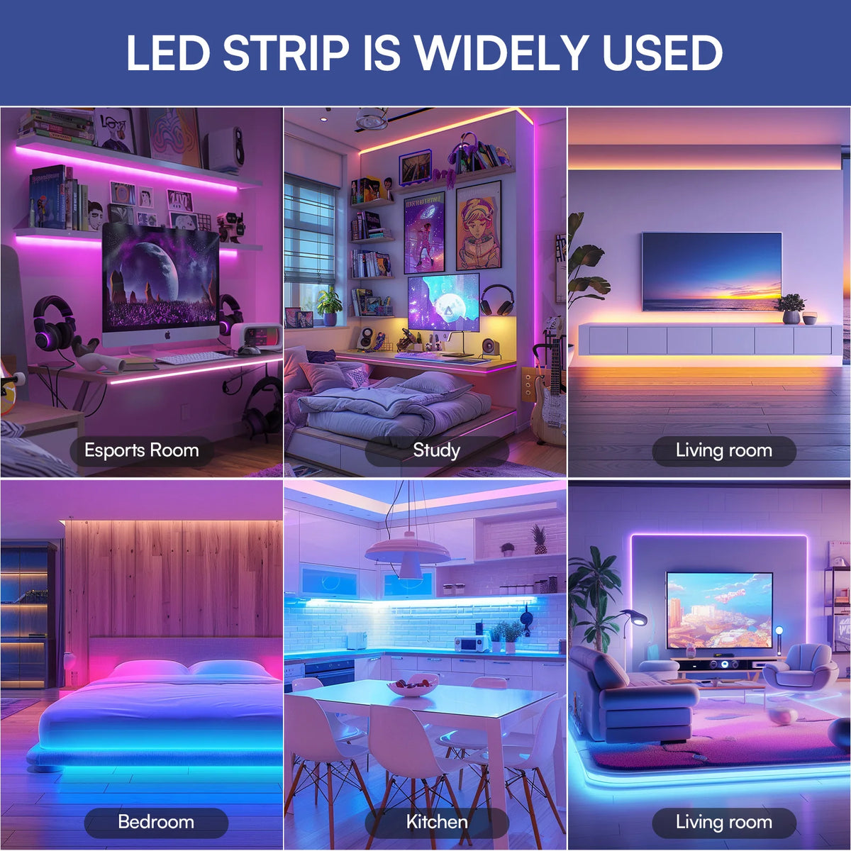 65.6FT RGB LED Light Strip for Daybetter APP Control Copper Body for Bedroom Home Party Christmas Decorations Synchronized Music