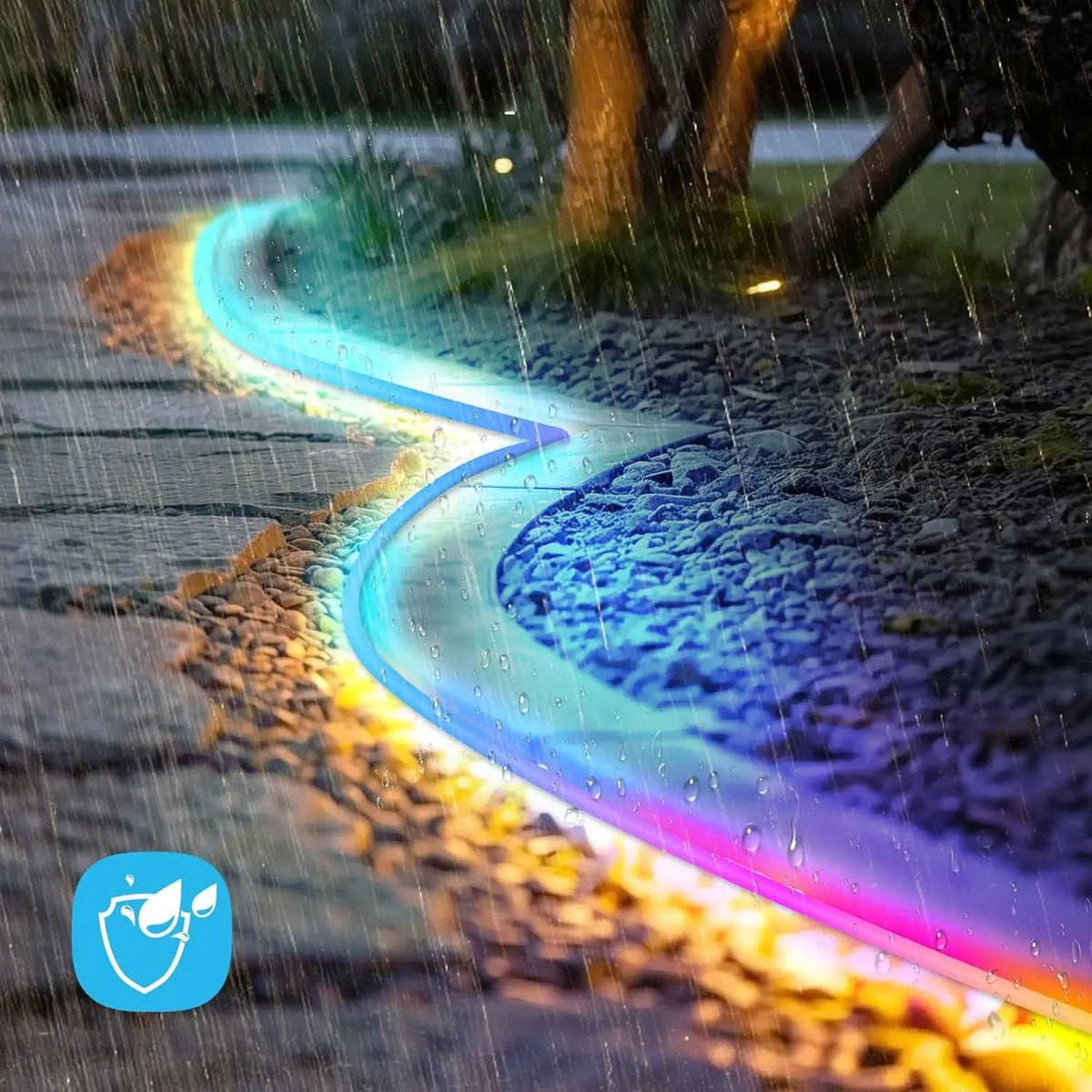 RGB Neon LED Strip Lights 16.4Ft Waterproof Flexible DIY Rope Lights with Music Sync & App Remote Control Model D0100XFP39V