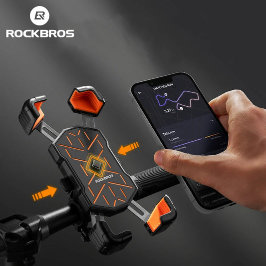 ROCKBROS Bicycle Phone Holder Motorcycle Electric Vehicle Phone Holder 4.5-7.2 inch Mobile Phone Stand Shockproof Bike Bracket