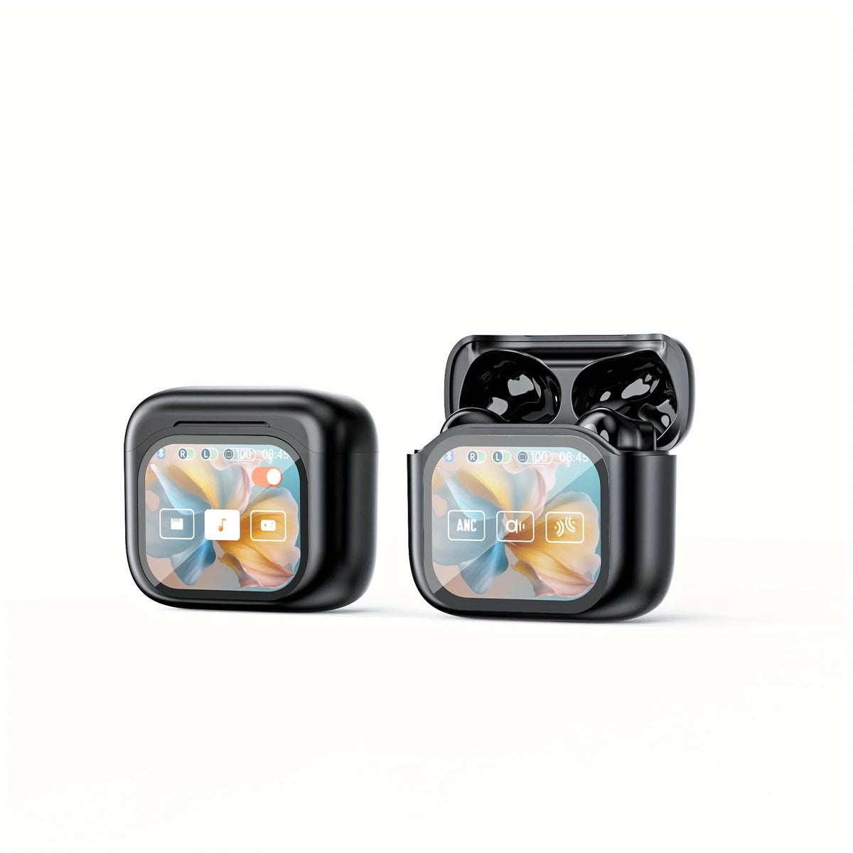 New LCD Color Screen Wireless Headphones with ANC Noise Cancellation, ENC, Low Power Consumption, BTV5.4, Sports-Style JM19 Headphones with an Ultra-Long Battery Life of 60 Hours