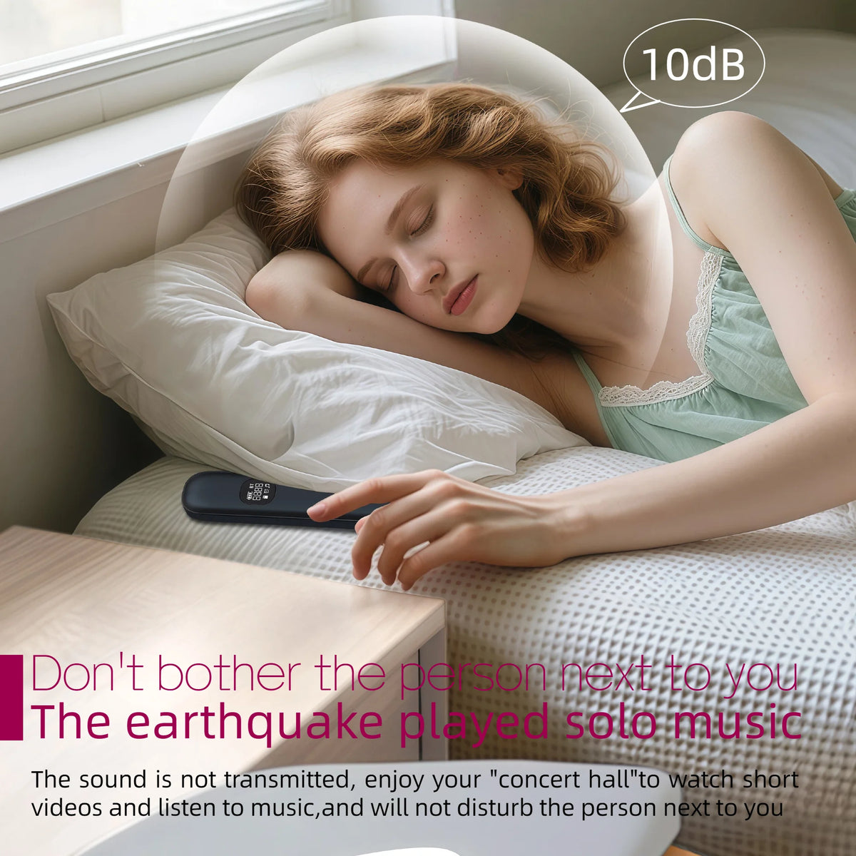 Black Under Pillow Bone Conduction Speaker Wireless Headphones Bluetooth 5.3 Sleeping Headband Mini HD Sound