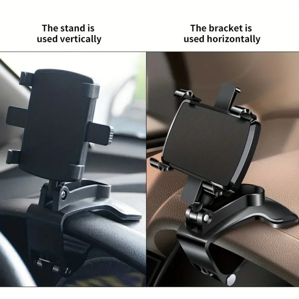 Rotation Car Phone Holder Universal Mobile Phone Holder Dashboard Easy Clip Mount Stand Cellphone Stand For GPS Navigation