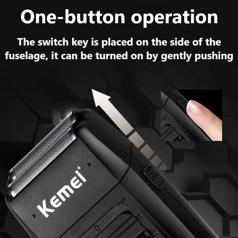 Kemei Black Haircut Three-Piece Set KM-2296 2299 1102 with Charging Base Electric Hair Clipper, Engraving Trimmer, Whitening Shaver, USB Rechargeable Professional Salon Full Haircut Tool Kit