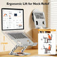 360 Degree Swivel Laptop Stand, Height Adjustable Computer Riser, Ergonomic Cooling Laptop Holder, Metal Notebook Tablet Mount