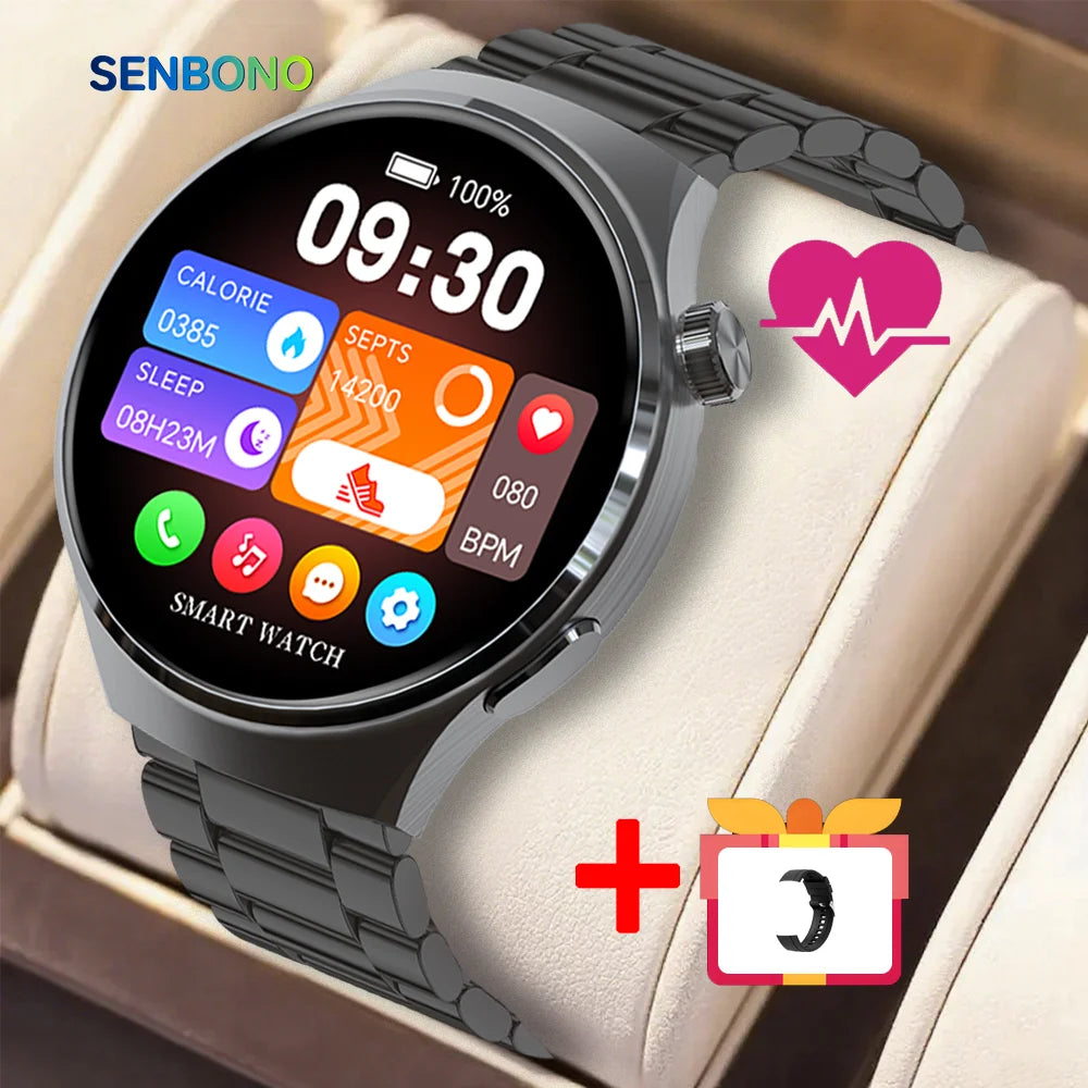SENBONO V19 Men's Smartwatch 1.39-inch HD Screen BT Calling IP68 Heart Rate Monitoring Unisex Fitness Tracker Sports Smartwatch