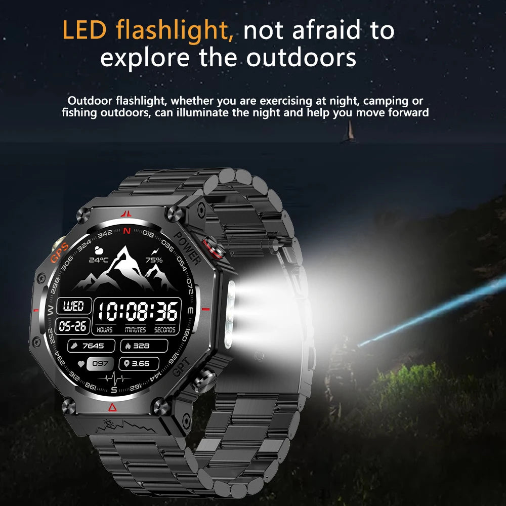 SENBONO KC91 Smartwatch Built-in GPS GPT Multiple Exercise Mode  Flashlight 3ATM Water Resistance Men's Fitness Smartwatch