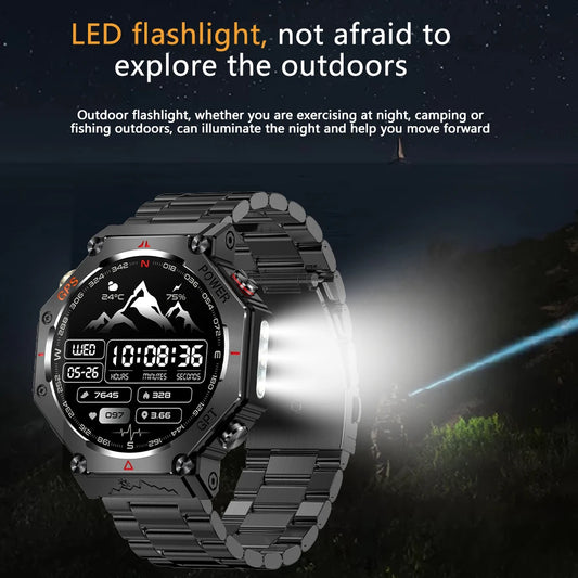SENBONO KC91 Smartwatch Built-in GPS GPT Multiple Exercise Mode  Flashlight 3ATM Water Resistance Men's Fitness Smartwatch