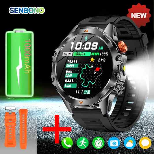 SENBONO V75 Unisex Smartwatch TFT Display IP68 Waterproof 11-30 Days Battery Life Heart Rate Monitor Activity Tracker Weather