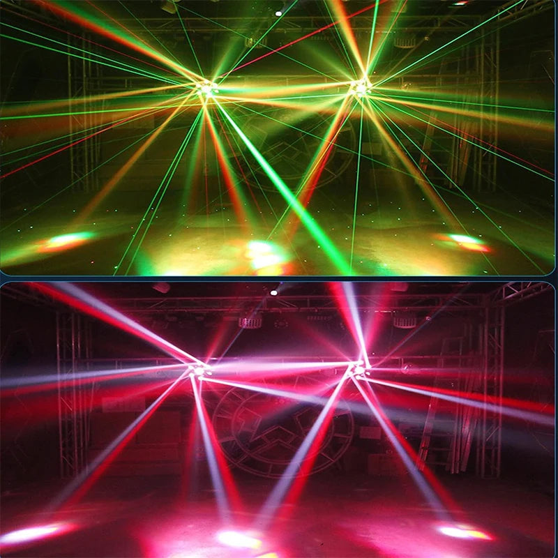 Moving Head DJ Lights 150W RGBW LED 6 Arms Party Light 4 in 1 Bee Eyes Effect Light for Party Disco Fast Shipping