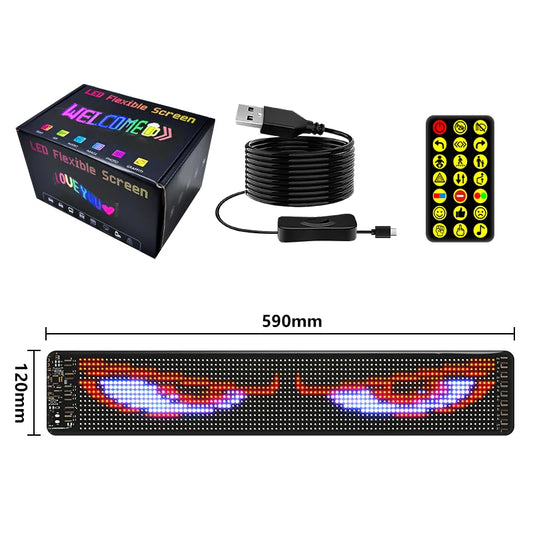 LED Windshield Display Digital Advertising Sign Programmable Flexible Led Matrix Panel Scrolling Message Board Led Eyes for Cars