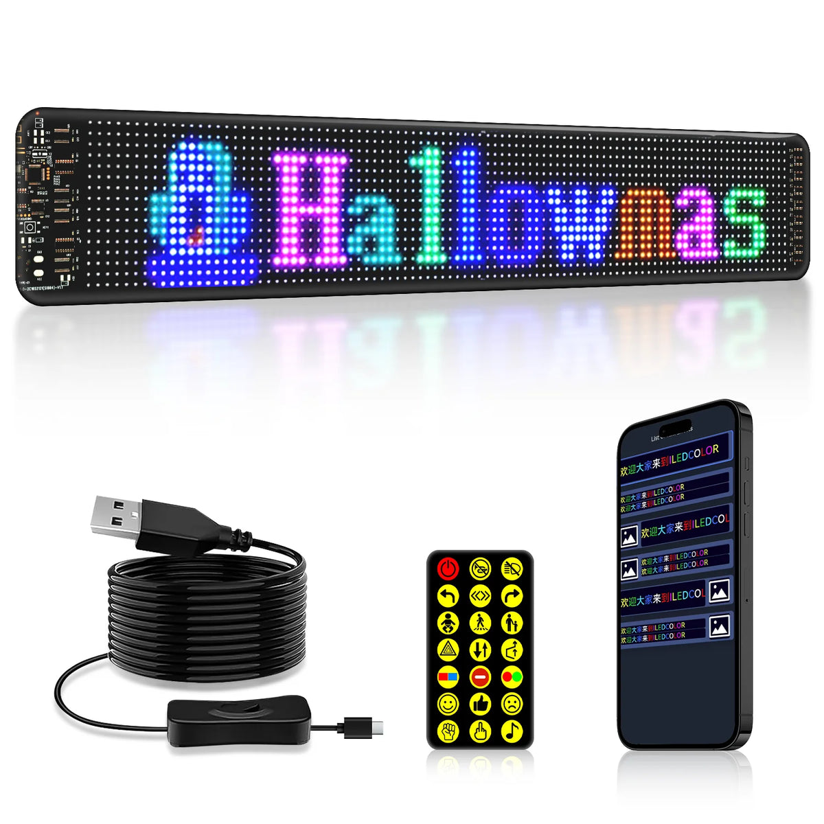 LED Windshield Display Digital Advertising Sign Programmable Flexible Led Matrix Panel Scrolling Message Board Led Eyes for Cars