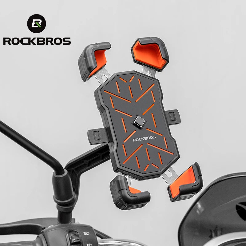 ROCKBROS Bicycle Phone Holder Motorcycle Electric Vehicle Phone Holder 4.5-7.2 inch Mobile Phone Stand Shockproof Bike Bracket