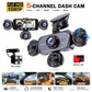 BCUOZ 5-Lens 360° Dashcam 1080P Front 720P Rear Left Right Car Cameras 360° Car Video Recorder Black Box Super Night Vision Loop Recording G-Sensor WDR 12-24V Plug Power Supply Optional 64GB Memory Card