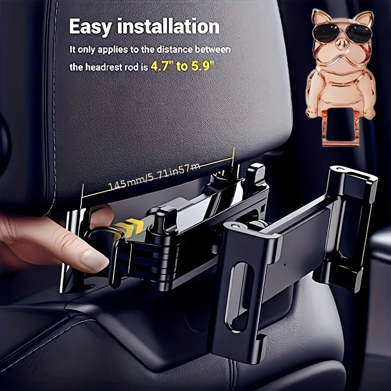 Car Headrest Tablet Mount Holder Compatible for, Tablet & Smartphone up to 13” with 360° Rotating Arm & Extendable Bracket, Anti-Shake Clamp Base, Adjustable Headrest Mount for Backseat Entertainment for Car, Trucks, SUVs