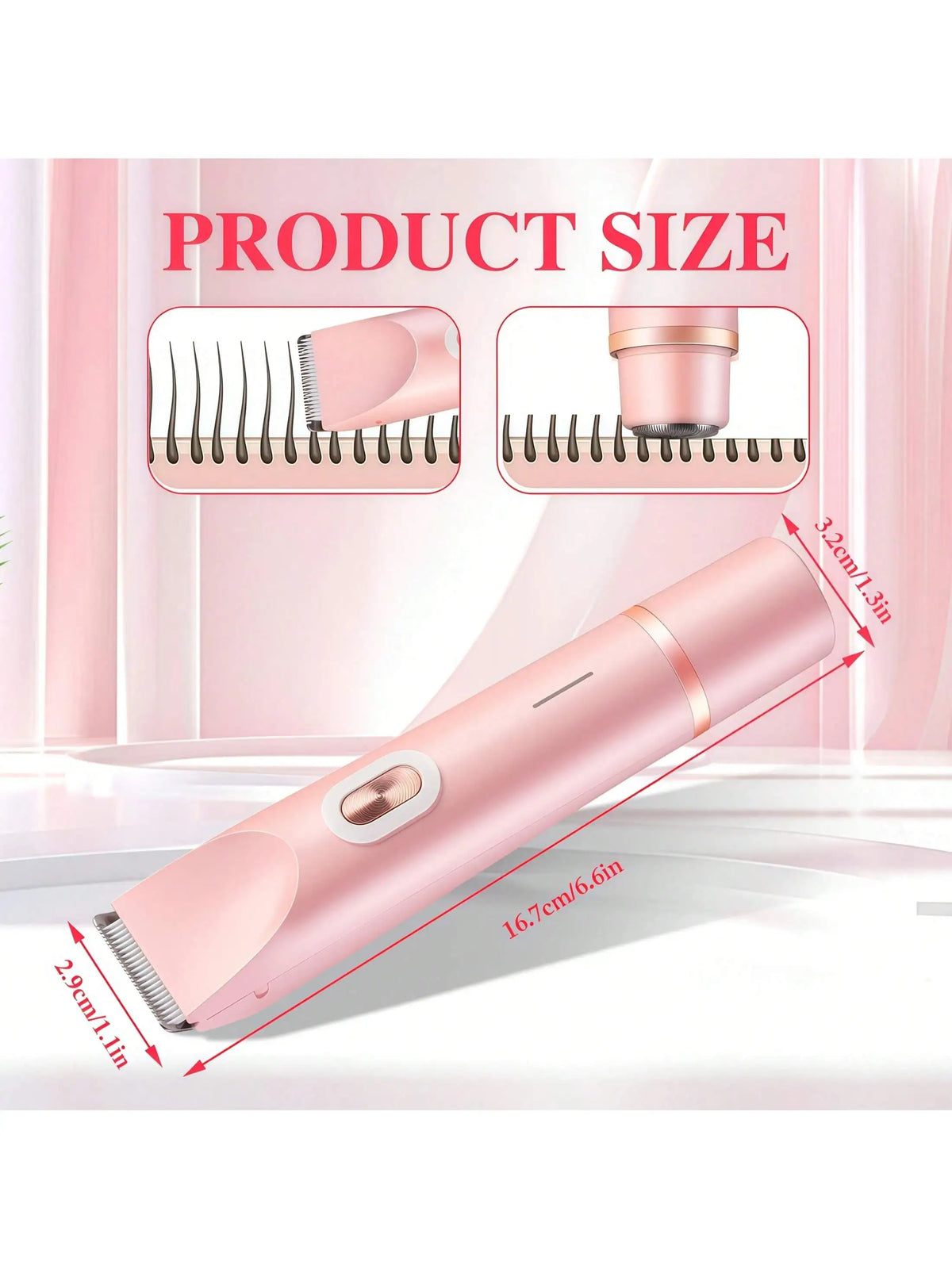 2-in-1 Ladies Electric Hair Trimmer - Bikini Shaving Tool, IPX7 Waterproof Dry/Wet Multi-Use Hair Trimmer, Ceramic Sharp Blades, USB Charging, Suitable for Facial, Underarm, Leg Hair, Portable Personal Hair Care Device, Ideal