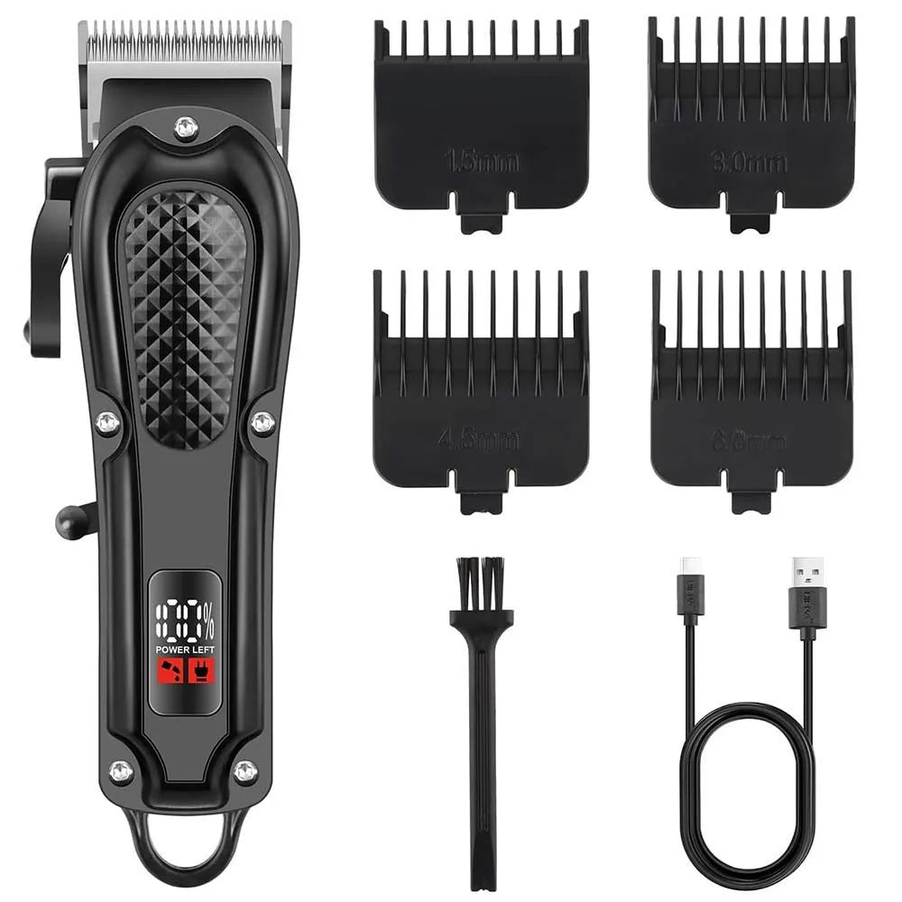 Professional Barber Electric Hair Clipper LED Display Screen USB Charging Trimmer Powerful Electric Hair Clipper Trimmer Tool