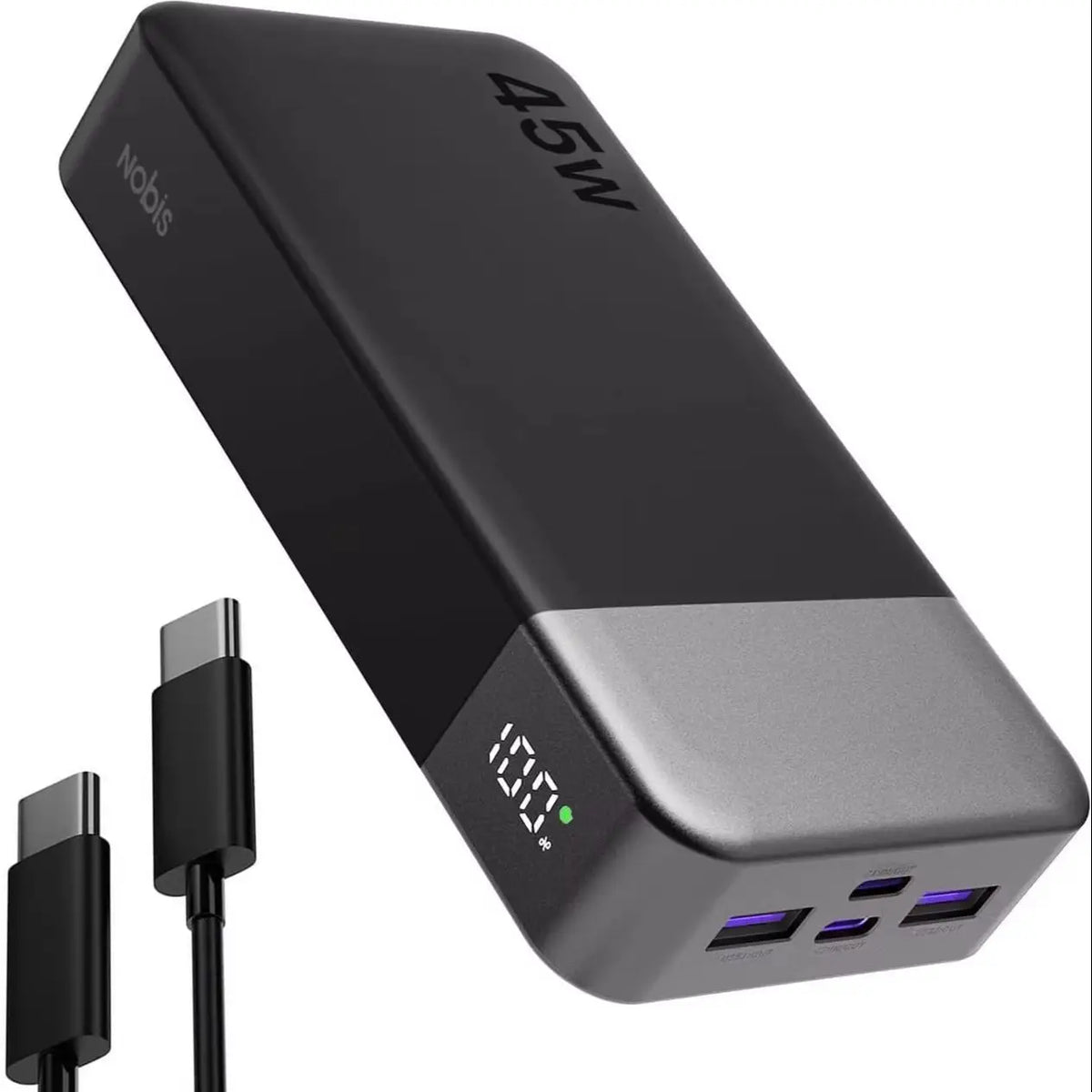45W 20000mAh Portable Charger, Power Bank Fast Charging, Battery Pack with C to C Cable, Battery Bank with Digital Display for Phone Android Laptop