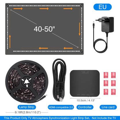 Color Real-Time Sync LED Light Strip For 40-85Inch TV Ambient Backlight HDMI-Compatible 2.0 Device Sync Box Light Kit For TV Box