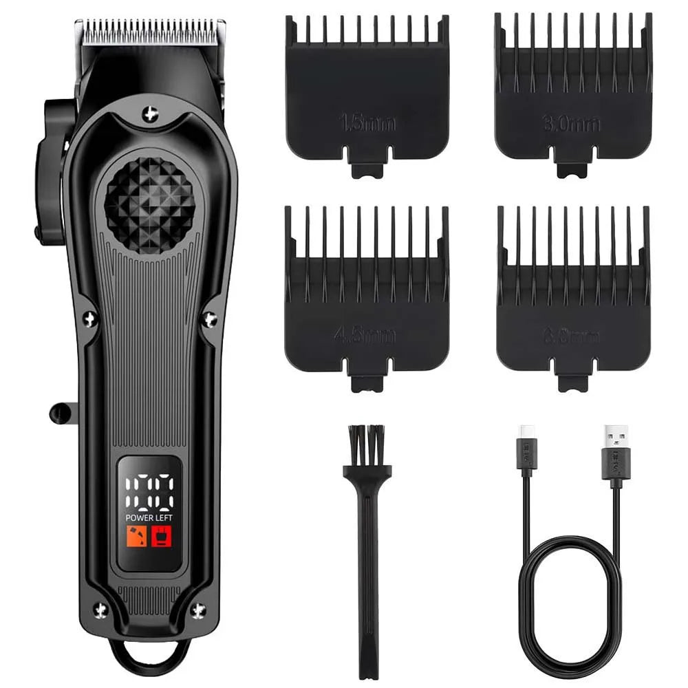 Professional Barber Electric Hair Clipper LED Display Screen USB Charging Trimmer Powerful Electric Hair Clipper Trimmer Tool