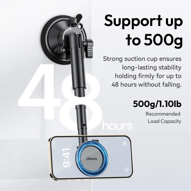 Ulanzi ZJ06 Phone Suction Cup Mount Phone Holder 360° Ballhead For MagSafe Smartphone Video Vlog Livestreaming Photography