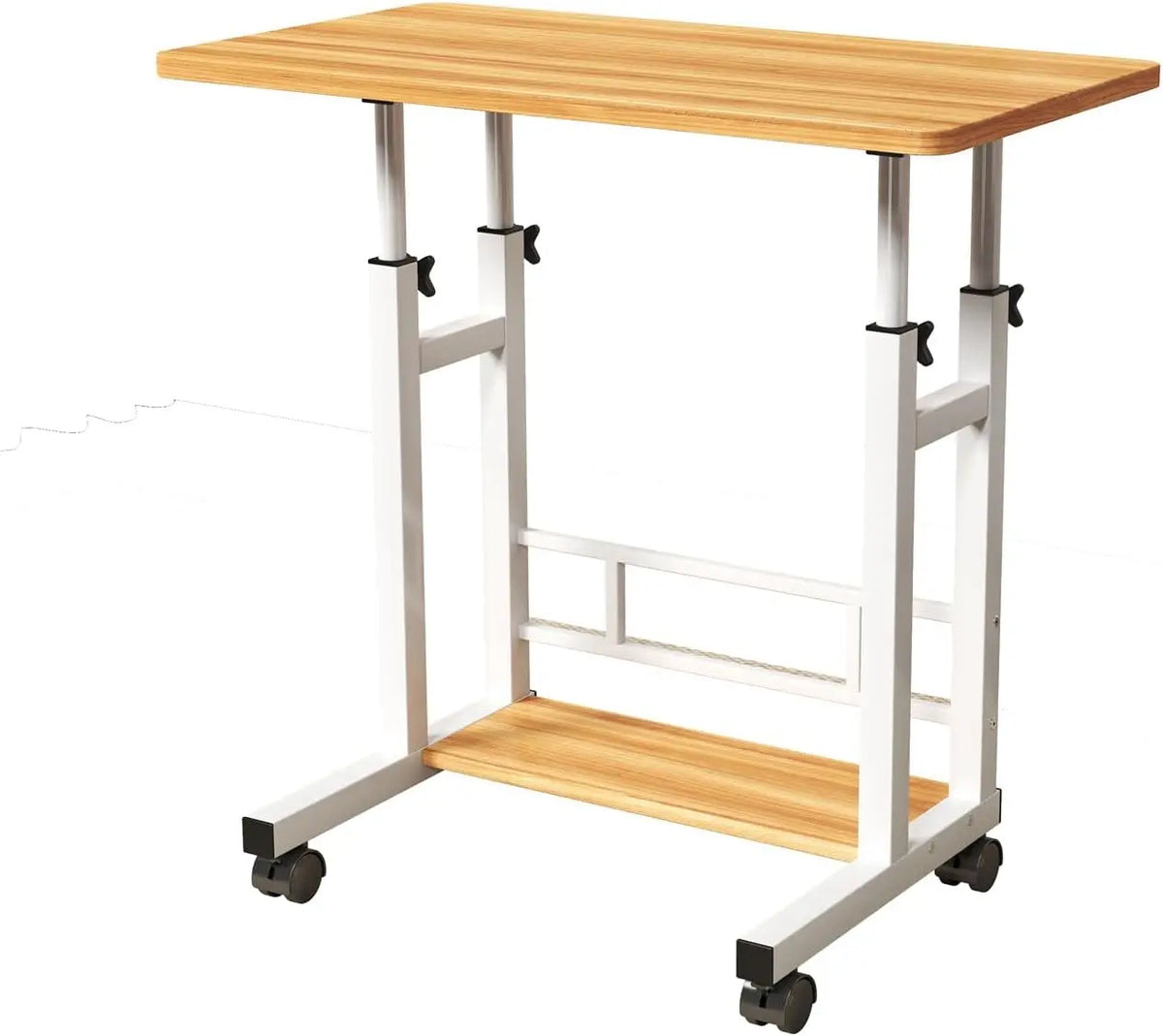 Adjustable Height Standing Desk Portable Rolling Laptop Table with Wheels Height 27.16"-35.43inch Mobile Computer Desk for Home Office Workstation Ergonomic Work Table