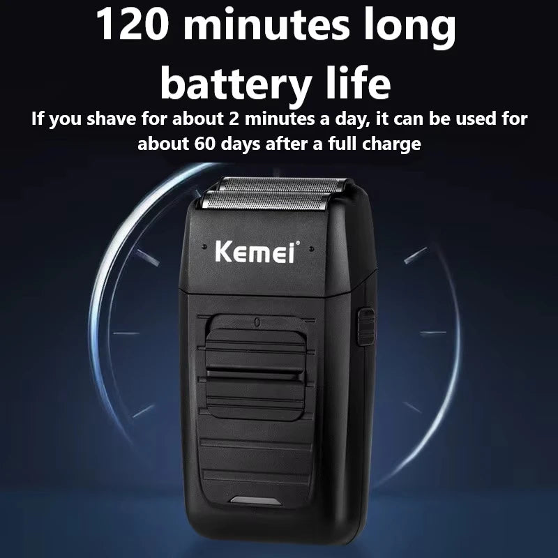 Kemei Black Haircut Three-Piece Set KM-2296 2299 1102 with Charging Base Electric Hair Clipper, Engraving Trimmer, Whitening Shaver, USB Rechargeable Professional Salon Full Haircut Tool Kit