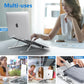Foldable Aluminum Laptop Stand, 7-Level Adjustable Height, Anti-Slip Silicone Pads, Portable for 10-15.6 Inch Laptops & Tablets