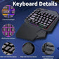 FocusOnPC TF900 2-in-1 Mobile Gaming Converter Combo, One Hand Keyboard & Mouse Kit for PUBG Mobile & Other Smartphone Mobile Games  RGB Wired Gaming Keyboard Mouse Combo