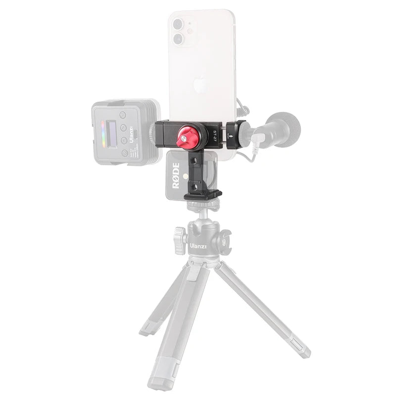 Ulanzi ST-27 Metal Phone Holder Clamp With Cold Shoe Arca Rotatable Tripod Mount Clip for TikTok Vlog Photography