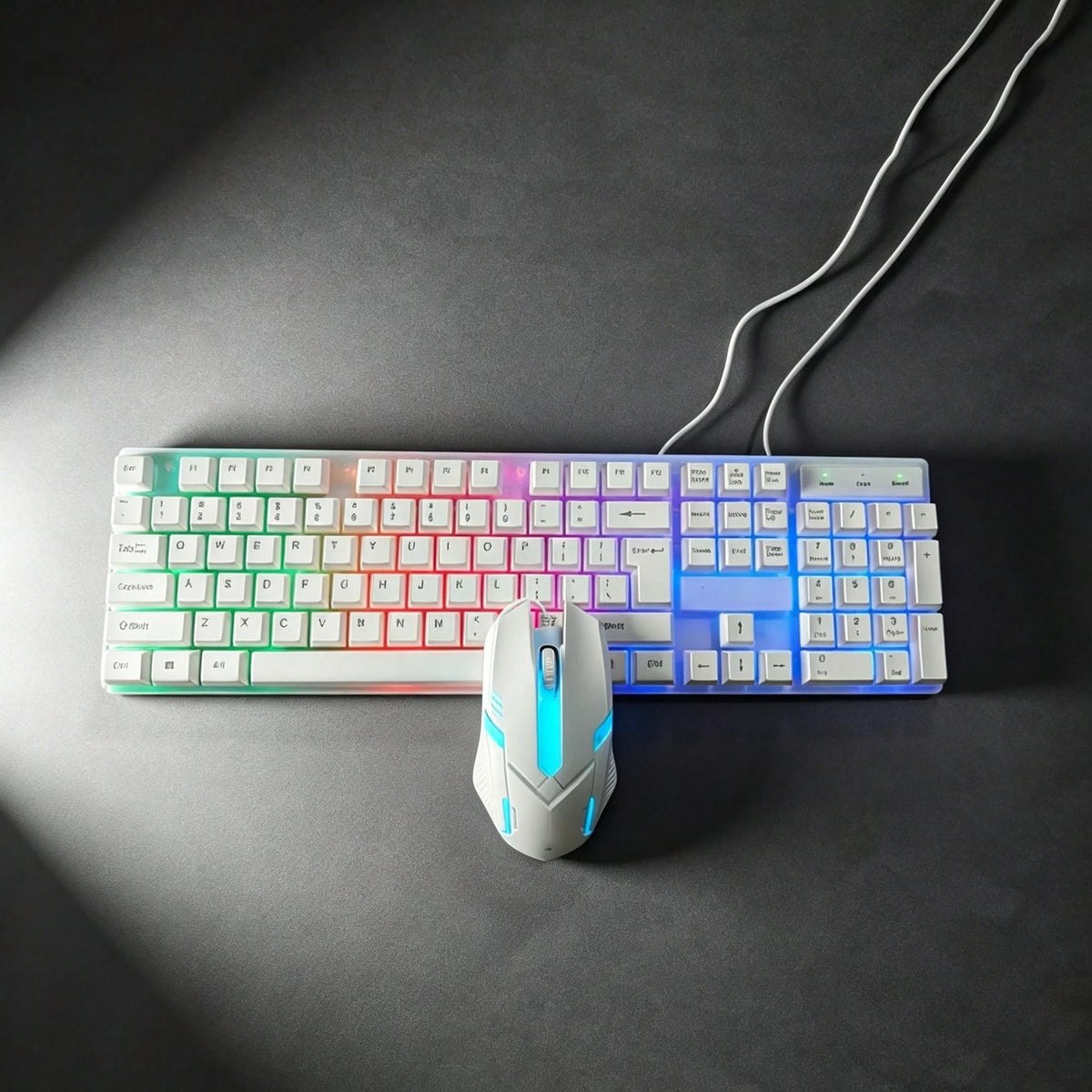 Wired USB Backlit Keyboard and Mouse Combo, Ergonomic Mechanical Feeling Gaming Keyboard & Mouse Kit, Plug Play Computer Accessories for PC Desktop Laptop Home Office Gaming