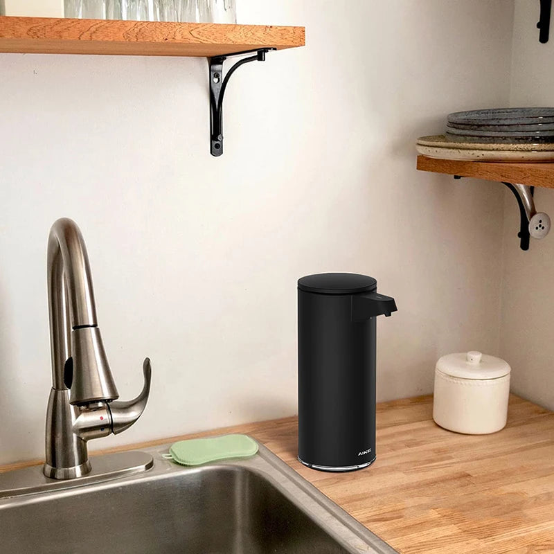AIKE USB Charging Automatic Soap Dispenser Stainless Steel Non-contact  Dispenser for Kitchen Detergent and Bathroom Hand Soap