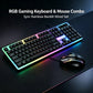 Wired USB Backlit Keyboard and Mouse Combo, Ergonomic Mechanical Feeling Gaming Keyboard & Mouse Kit, Plug Play Computer Accessories for PC Desktop Laptop Home Office Gaming