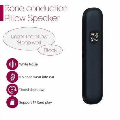 Black Under Pillow Bone Conduction Speaker Wireless Headphones Bluetooth 5.3 Sleeping Headband Mini HD Sound