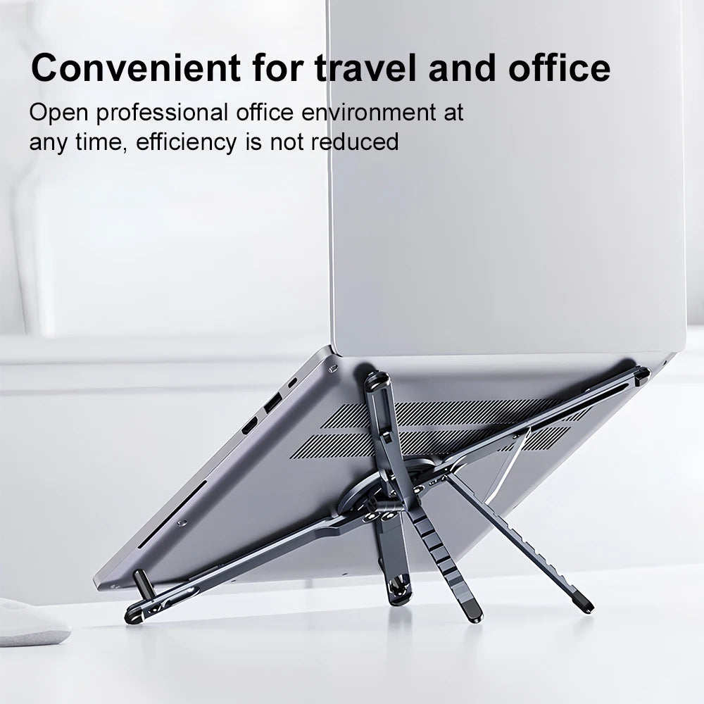 Multifunctional Aluminum Alloy Magnetic Laptop Stand Holder Mobile Phone Tablet Stand Portable Notebook Holder Mini Handheld Phone Tablet Holder Desktop Bracket  for Macbook iPhone Ipad MagSafe Live Vlog Office