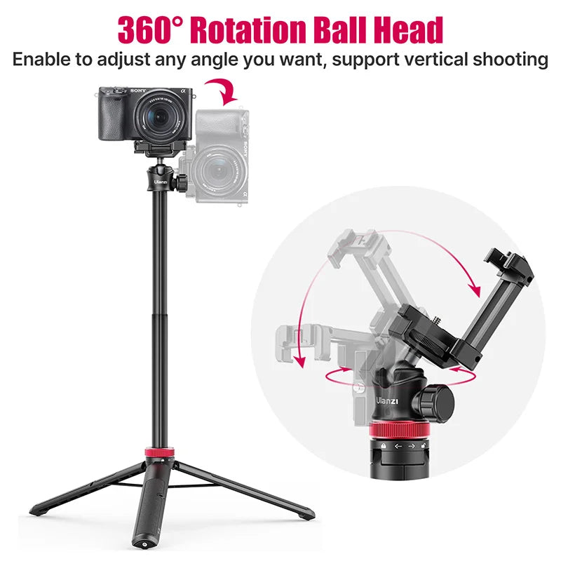 ULANZI TRIPOD MT-44 Tripods Smartphone Vlog Tripods With Cold Shoe Phone Mount Holder For Mobile Tripod Camera Portable SLR