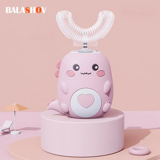 Children Electric Toothbrush Kids U-shaped 360 Degrees Silica Gel USB Charging Ultrasonic Toothbrush Kids Smart Toothbrush