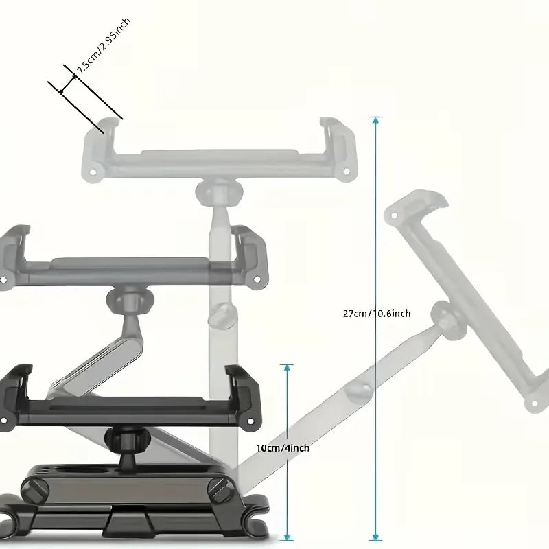 Car Headrest Tablet Mount Holder Compatible for, Tablet & Smartphone up to 13” with 360° Rotating Arm & Extendable Bracket, Anti-Shake Clamp Base, Adjustable Headrest Mount for Backseat Entertainment for Car, Trucks, SUVs