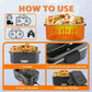 Dual‑Use Electric Heated Lunch Box, 12V Car & Home Plug‑in Food Warmer, 304 Stainless‑Steel Portable Heating Bento Box with Insulated Bag, Fast Heating Food Container for Office, Car, Travel