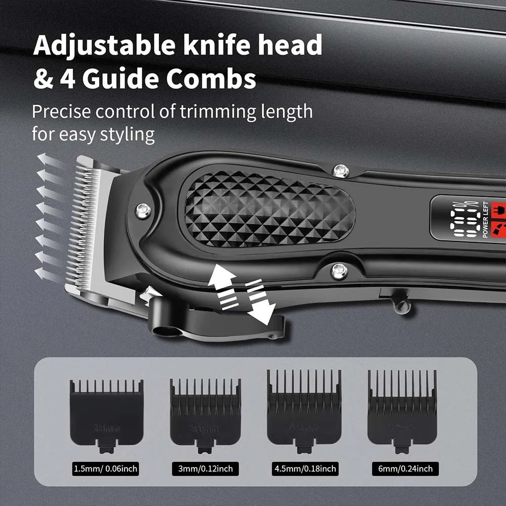 Professional Barber Electric Hair Clipper LED Display Screen USB Charging Trimmer Powerful Electric Hair Clipper Trimmer Tool