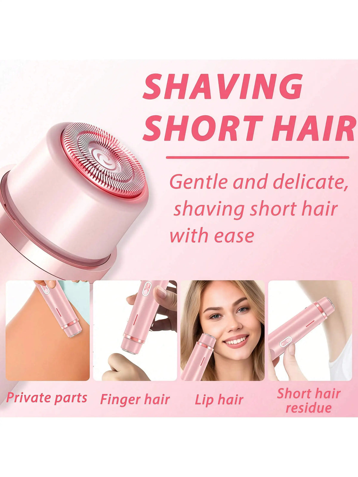 2-in-1 Ladies Electric Hair Trimmer - Bikini Shaving Tool, IPX7 Waterproof Dry/Wet Multi-Use Hair Trimmer, Ceramic Sharp Blades, USB Charging, Suitable for Facial, Underarm, Leg Hair, Portable Personal Hair Care Device, Ideal