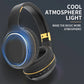 Over-Ear Bluetooth Headphones, Wireless Sport Headset with Wired Option, LED Breathing Light, Foldable Portable Design for PC Gaming, Music, Travel, Home Office Use, Great Gift Choice for Men, Women and Students