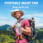 Portable Waist Fan Clip On, MAX 7H Work Time, Rechargeable Wearable Shirt Fan with Light,with Power Bank Function,16000RPM Powerful 5 Speed Belt Fans Personal Fans for Outdoor Jobsite Camping Travel