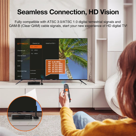 GTMEDIA HDTV Converter X1 Support ATSC3.0 4KHDR TV BOX ATSC 3.0 DRM Smart Decoder Amlogic S905Y4-B 2GB+32GB,Built-in Wifi,BT 5.0