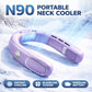 N90 Neck Fan Semiconductor Cooling 5-Speed Bladeless Wearable Fan USB Rechargeable Portable Outdoor Travel Camping