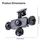 BCUOZ 5-Lens 360° Dashcam 1080P Front 720P Rear Left Right Car Cameras 360° Car Video Recorder Black Box Super Night Vision Loop Recording G-Sensor WDR 12-24V Plug Power Supply Optional 64GB Memory Card