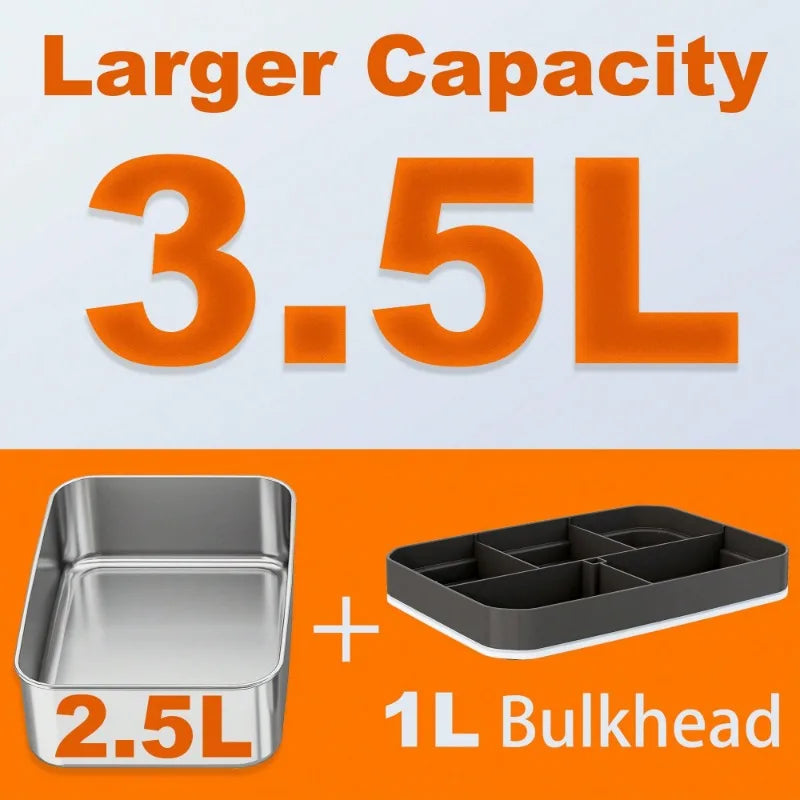 Dual‑Use Electric Heated Lunch Box, 12V Car & Home Plug‑in Food Warmer, 304 Stainless‑Steel Portable Heating Bento Box with Insulated Bag, Fast Heating Food Container for Office, Car, Travel