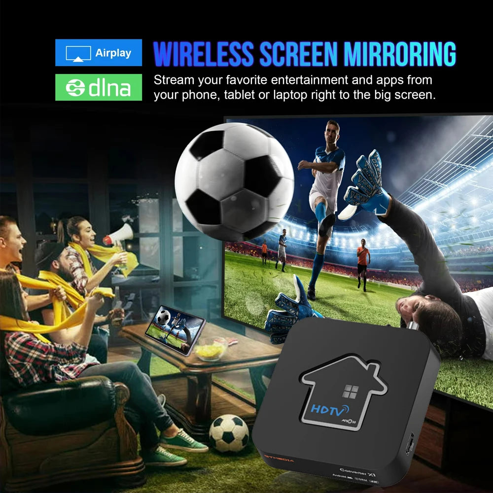 GTMEDIA TV BOX ATSC3.0 2.4G&5G WiFi Original Quad Core Smart Media Player 4K HDR Set Top Box Dolby Audio BT 5.0 for US