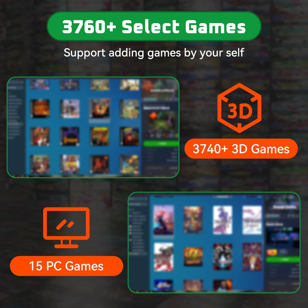 Launchbox 500GB Gaming HDD with 3760+Games&Emulators Video Game Console for PS4/Switch/PS3/PS2/PS1/Wii/Wiiu/Nes/Gamcube Plug&Play Launchbox OS for Win PC/Laptop