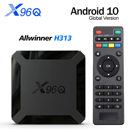 Hot X96Q Android 10.0 Fast Smart TV BOX 2GB 16GB Allwinner H313 Quad Core 4K Set top box Media Player fast shipping